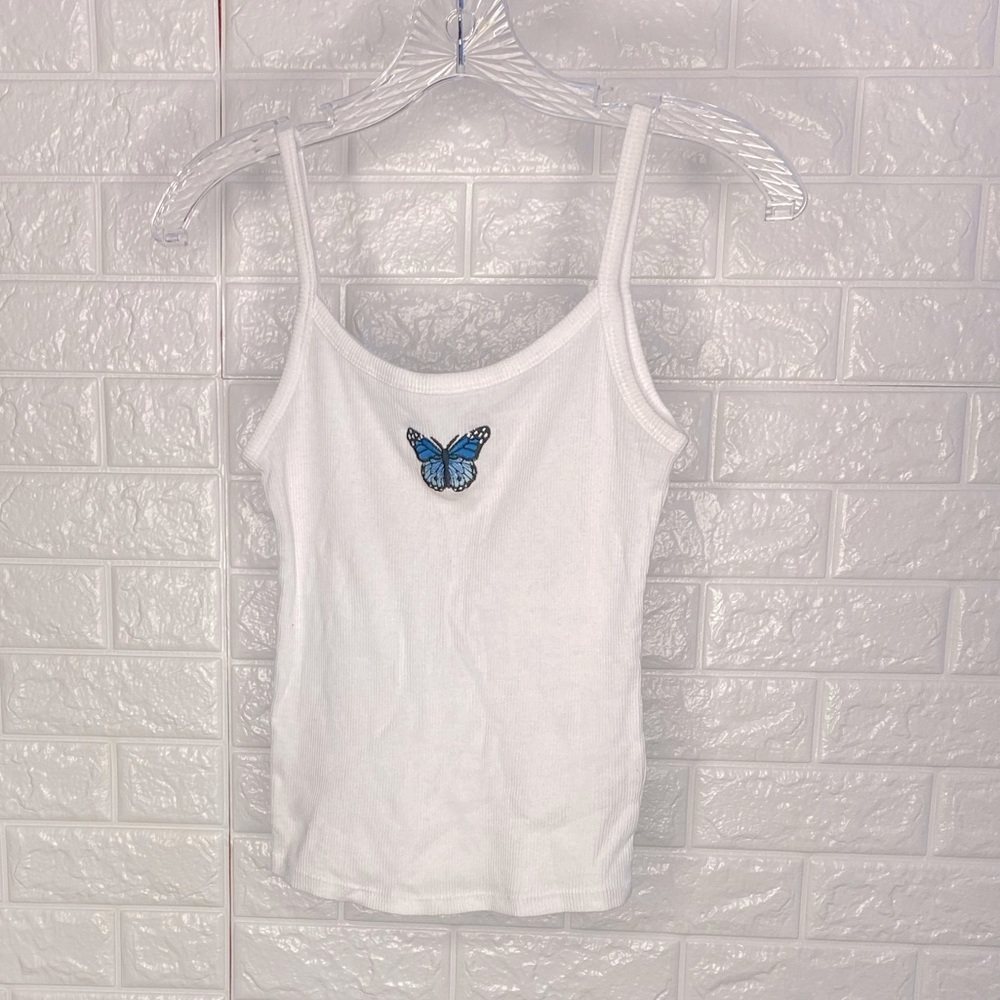 5/$25 Fashion Nova Embroidered Butterfly Tank